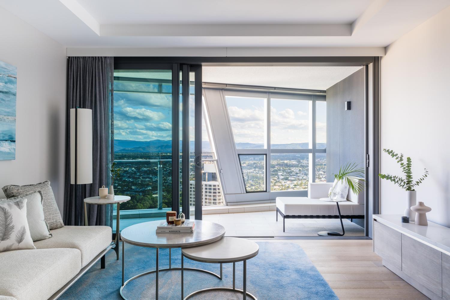 The Langham, Gold Coast And Jewel Residences Eksteriør billede A living room at The Standard